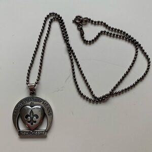 Sterling silver 925 Louisiana Hurricane Katrina Commemorative necklace Italy